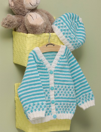 114/04 Gilet à rayures fantaisie en Plassard Caline