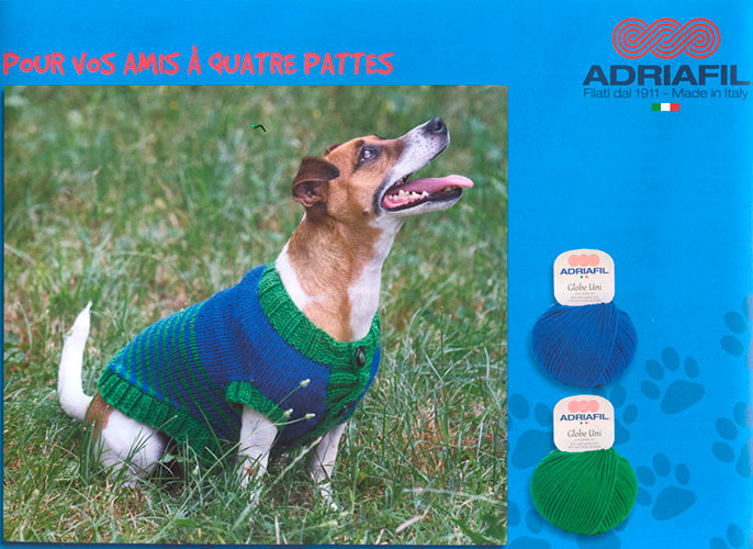 Modèles du Mini catalogue Adriafil Pour nos amis à 4 pattes