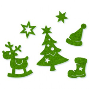 Sujets de Noël en feutrine - Vert