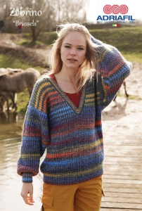 69/29 Modèle Pull Brussels en Adriafil Zebrino