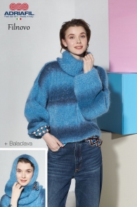 79/26 Modèle Pull et cagoule Nebbiolo en Adriafil Filnovo