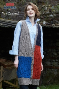 79/19 Modèle Gilet long Merlot en Adriafil New Zealand