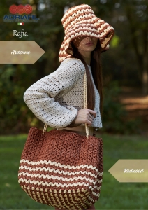 80/25 Modèle Chapeau et Sac Ardenne et Redwood en Adriafil Rafia