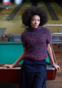 81/22 Modèle Pull Poker en Adriafil Zucchero Filato Bicolor