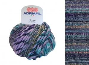 Adriafil Gipsy Pelote de 50 gr - Coloris 25 Mélange Violet Émeraude