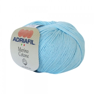 Adriafil Merino Cotone Pelote de 50 gr - Coloris 34 Bleu Clair