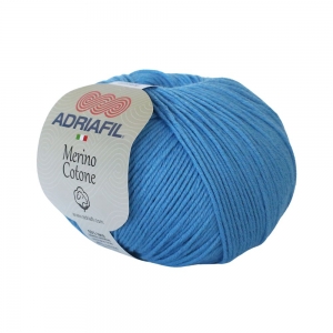 Adriafil Merino Cotone Pelote de 50 gr - Coloris 35 Ciel