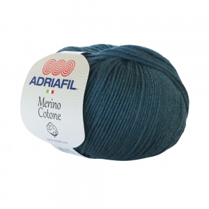 Adriafil Merino Cotone Pelote de 50 gr - Coloris 47 Pétrole Foncé