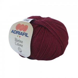 Adriafil Merino Cotone Pelote de 50 gr - Coloris 48 Bordeaux