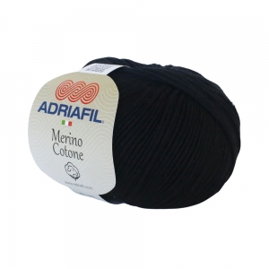 Adriafil Merino Cotone Pelote de 50 gr - Coloris 49 Noir