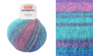 Adriafil Vitamina - Pelote de 50 gr - Coloris 80 turquoise rose lilas