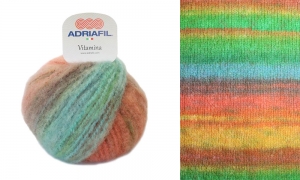 Adriafil Vitamina - Pelote de 50 gr - Coloris 82 vert orange bleu