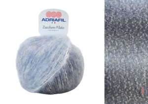 Adriafil Zucchero Filato Bicolor Pelote de 50 gr - Coloris 80 Bleu Clair/Gris Perle