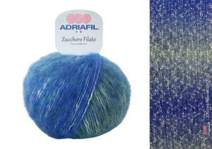 Adriafil Zucchero Filato Bicolor Pelote de 50 gr - Coloris 82 Bleu/Vert