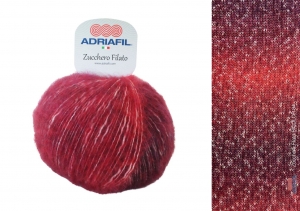 Adriafil Zucchero Filato Bicolor Pelote de 50 gr - Coloris 84 Corail/Bordeaux