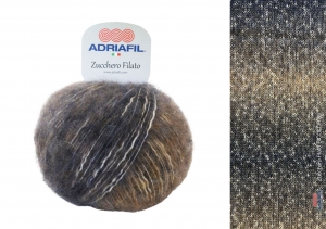 Adriafil Zucchero Filato Bicolor Pelote de 50 gr - Coloris 85 Beige/Anthracite