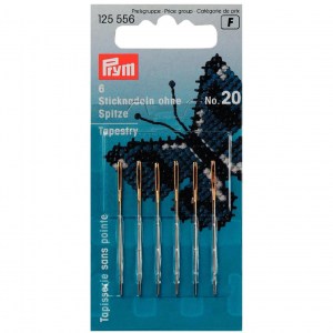 Aiguilles à tapisserie sans pointe n°20 Chas doré 