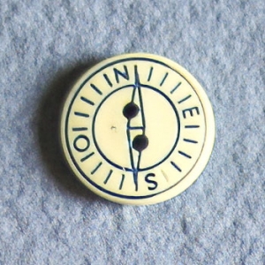 Bouton dessin boussole 15 mm - Ecru