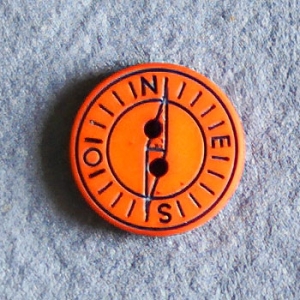 Bouton dessin boussole 15 mm - Orange