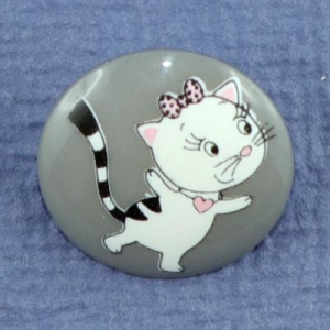 Bouton Miss Cat 18 mm - Gris