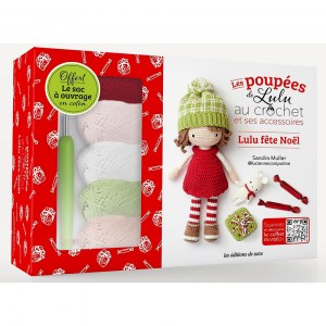 Coffret Lulu fête Noël : poupée au crochet et ses accessoires