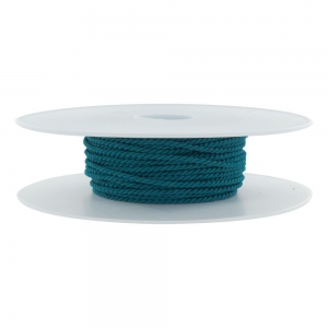 Cordon polyester diamètre 2 mm - Bobine de 25 m - Bleu canard