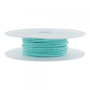 Cordon polyester diamètre 2 mm - Bobine de 25 m - Bleu Turquoise