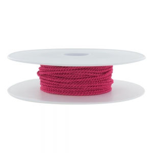 Cordon polyester diamètre 2 mm - Bobine de 25 m - Fuschia