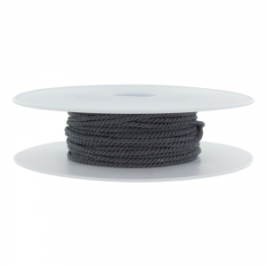 Cordon polyester diamètre 2 mm - Bobine de 25 m - Gris