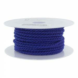 Cordon polyester diamètre 3,5 mm - Bobine de 25 m - Bleu Royal