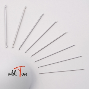 Crochet tunisien 15 cm double crochet en aluminium addiTun - Addi