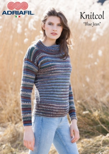 Pull Blue Jean en Adriafil Knitcol