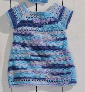 121/02 Robe tunique au crochet en Plassard Gong Jacquard