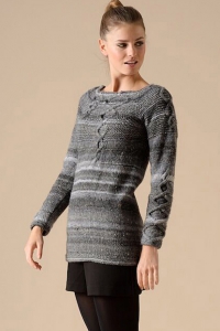 123/19 Pull à torsades fantaisie en Plassard Champêtre