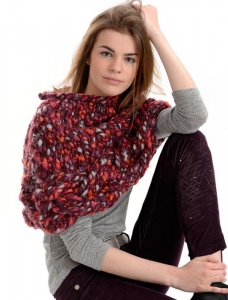 125/08 Chauffe-épaules avec torsades en Plassard Fusain