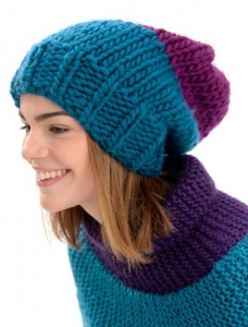 125/06 Bonnet bicolore en Plassard Mèche XXL