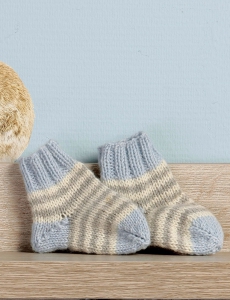 127/14 Chaussettes à rayures en Plassard Cachemire