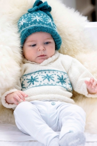 127/01 Pull à col châle et motif jacquard en Plassard Alpaga