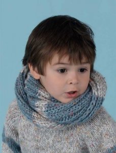 128/02 Snood bicolore à rayures en Plassard Sotweed