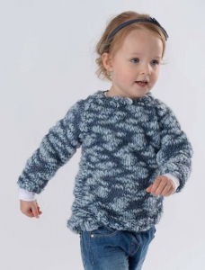 128/17 Pull jersey endroit et envers en Plassard Flamme