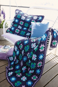 Plaid et coussin Granny Square en Boston Sun