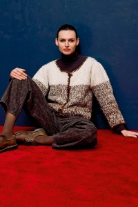 2589-245 Modèle Hazel Veste courte Top Down en Lang Yarns Baby Lama