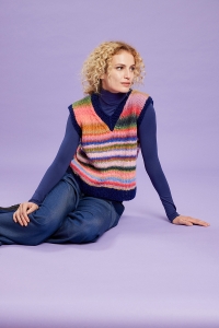 2593-005 Modèle Yoko Pull sans manches en Lang Yarns Cloud et WoolAddicts Promise