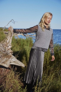 2594-005 Modèle Ellie Pull sans manches en Lang Yarns Cashmere Extra Lace