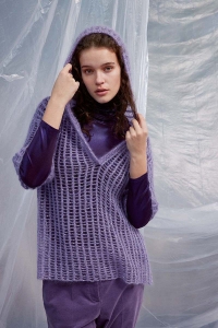 286-59 Modèle Elif Pull à capuche en Lang Yarns Mohair Luxe et Paillettes