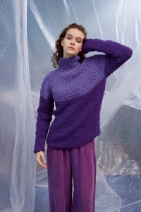 286-63 Modèle Sibille Pull Top Down en Lang Yarns Phoenix