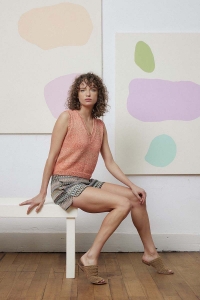 288-05 Modèle Grit Débardeur en Lang Yarns Duett et Paillettes