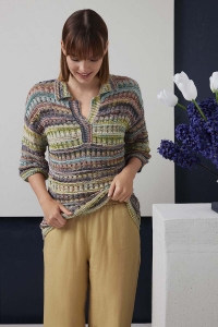 288-24 Modèle Solene Pull manches courtes en Lang Yarns Fiesta