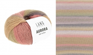 Lang Yarns Aurora - Pelote de 50 gr - Coloris 0001 Corail/Marron/Violet/Olive