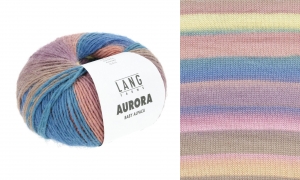 Lang Yarns Aurora - Pelote de 50 gr - Coloris 0005 Violet/Jaune/Bleu/Rose
